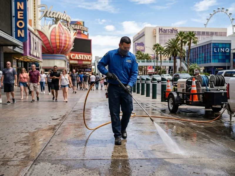 Pressure Washer Las Vegas crew cleaning a commercial property
