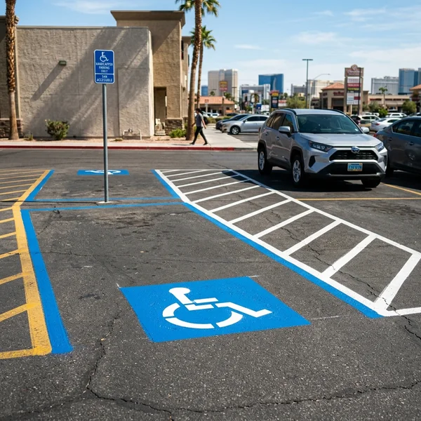 ADA access aisle freshly painted