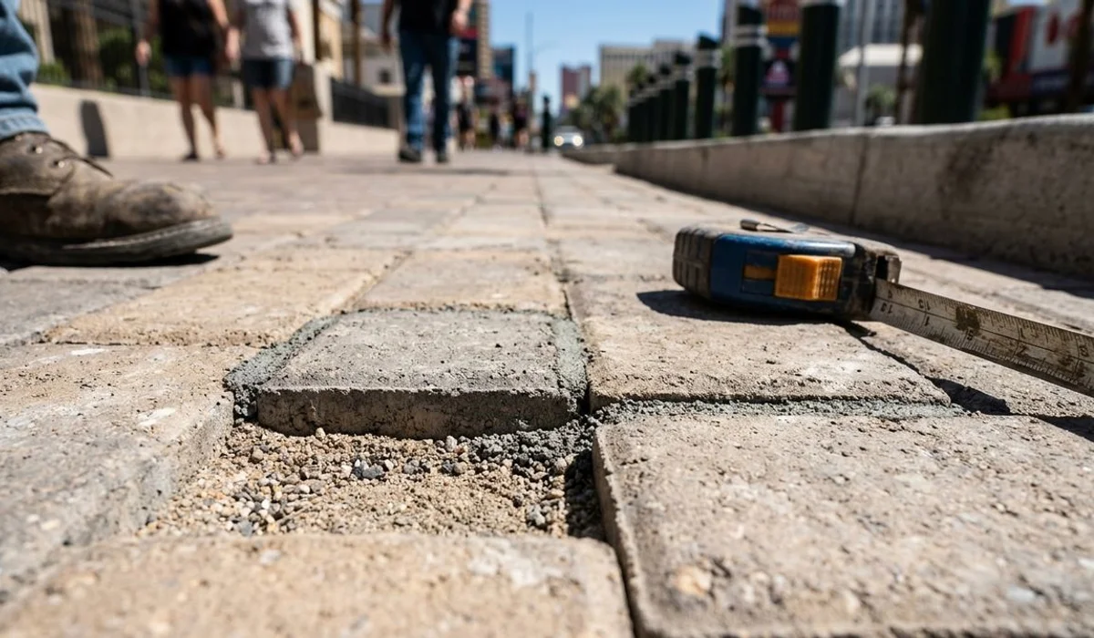 Close-up of stabilized paver joints