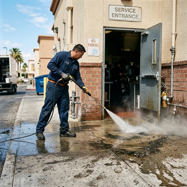 Hot water removing grease