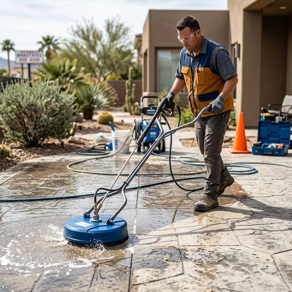 Patio being cleaned